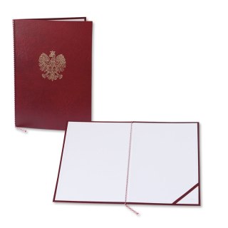 Okładka na dyplom z orłem bordowa 339-075 WARTA