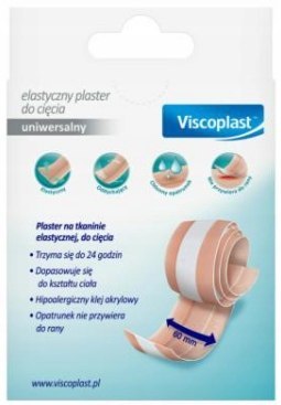 Plaster elastyczny do cięcia VISCOPLAST 6cm x 1m jasnobrązowy 3M-YP201040505
