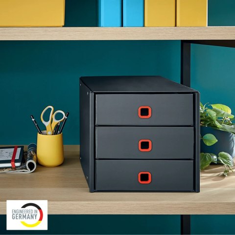 Pojemnik z 3 szuflady CLICK&STORE z tektury 81% recyklingu aksamitny szary 53680089 LEITZ