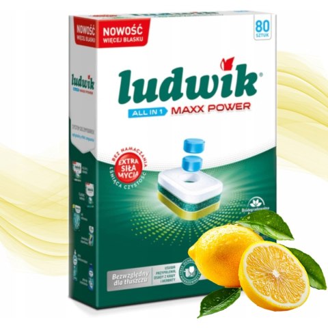 Tabletki do zmywarki LUDWIK (80 tabletek) MAXX POWER zapach Lemon All In One