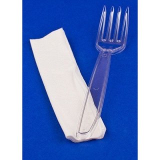 Widelec plastikowy wielorazowy przezroczysty (opakowanie 50szt)