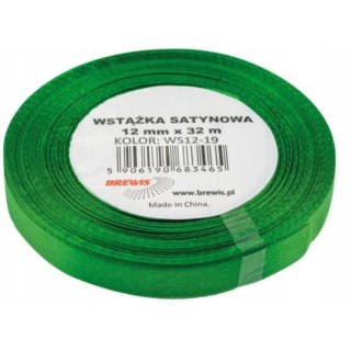 Wstążka satynowa 12mm/32m ws12-19 zielona BREWIS