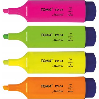 Zakreślacz MISTRAL 4kol TO-334 TOMA