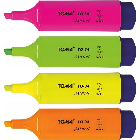 Zakreślacz MISTRAL 4kol TO-334 TOMA