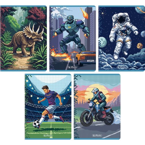 Zeszyt A5 32k kratka z marginesem PREMIUM PIXEL FUN 400206283 HERLITZ