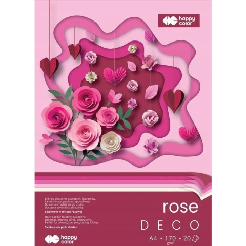 Blok Hobby Deco Rose 170g/m2 A4 20ark. 5kol. HA 7842 2030-RS HAPPY COLOR