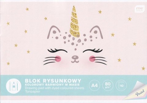 Blok rysunkowy A4 kolor 10k Pastel INTERDRUK