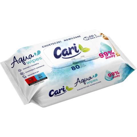 Chusteczki nawilżane CARI Aqua (80 chusteczek)