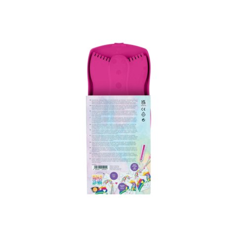 Farby szkolne akwarelowe 12 kolorów + brokat + naklejki, różowa kasetka 125002 FABER-CASTELL