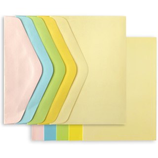 Koperta C6 + karnet Gładki mix pastelowy 5 kolorów 130g. i 210g. 283108 Galeria Papieru