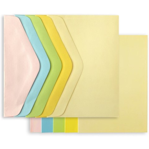 Koperta C6 + karnet Gładki mix pastelowy 5 kolorów 130g. i 210g. 283108 Galeria Papieru