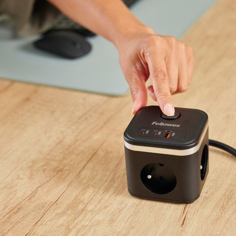 Listwa ( kostka) zasilająca Power Cube typ E czarna 100137169 FELLOWES