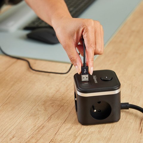 Listwa ( kostka) zasilająca Power Cube typ E czarna 100137169 FELLOWES