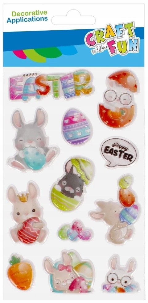 Naklejki zajączek wielkanocny 12szt. CRAFT WITH FUN 531728