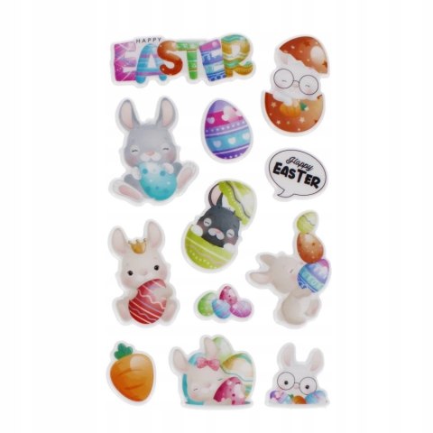 Naklejki zajączek wielkanocny 12szt. CRAFT WITH FUN 531728