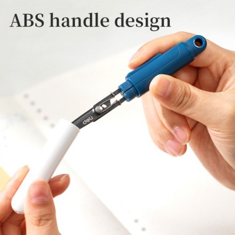 Nożyczki kompaktowe w bezpiecznym etui Linfini niebieskie EZ508B DELI