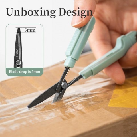 Nożyczki kompaktowe w bezpiecznym etui Linfini niebieskie EZ508B DELI