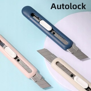 Nożyk biurowy Linfini ostrze łamane 18mm różowy EM530P DELI