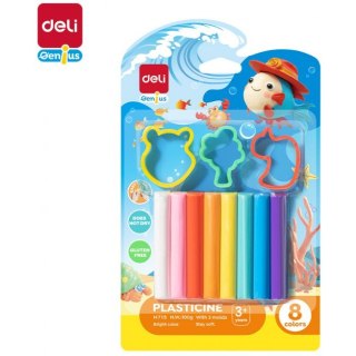 Plastelina 8 kolorów - zestaw z foremkami EH715 DELI