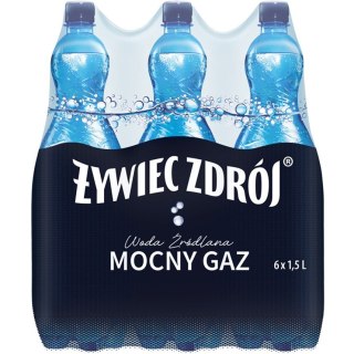 Woda źródlana ŻYWIEC ZDRÓJ 1.5L (6szt) mocno gazowana z kaucją