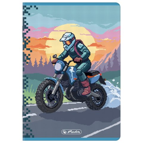 Zeszyt A5 32k linia podwójna kolorowa PIXEL FUN chłopięcy 400207520 HERLITZ