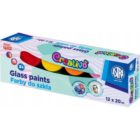Farby do szkła 12kol. x 20ml 301124007 ASTRA