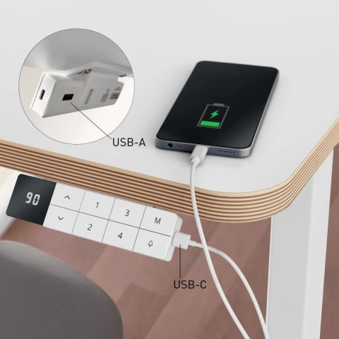 Kompaktowe biurko Leitz Ergo 120x70cm z elektryczną regulacją wysokości 67700001