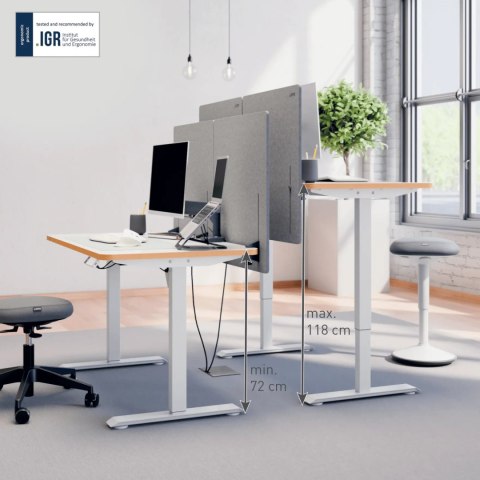 Kompaktowe biurko Leitz Ergo 120x70cm z elektryczną regulacją wysokości 67700001