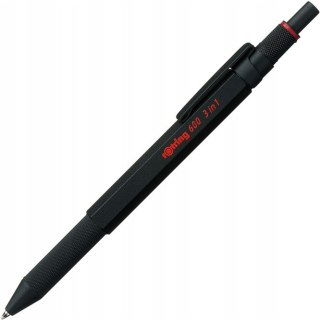 Multipen Rotring 600 3w1 Czarny/Czerwony/Ołówek F/0,5mm obudowa met. 2164108
