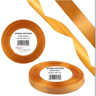 Wstążka satynowa 6mm/32m WS6-157 nagietkowy BREWIS