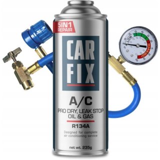 Zestaw do napełniania klimatyzacji CARFIX 5w1 235g R134a + przewód z manometrem